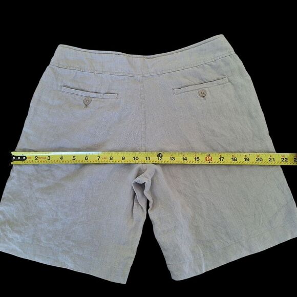 100% Linen Shorts Modest Drawstring Pockets Flax sz 8 JONES & CO. JONES NEW YORK - Picture 11 of 16